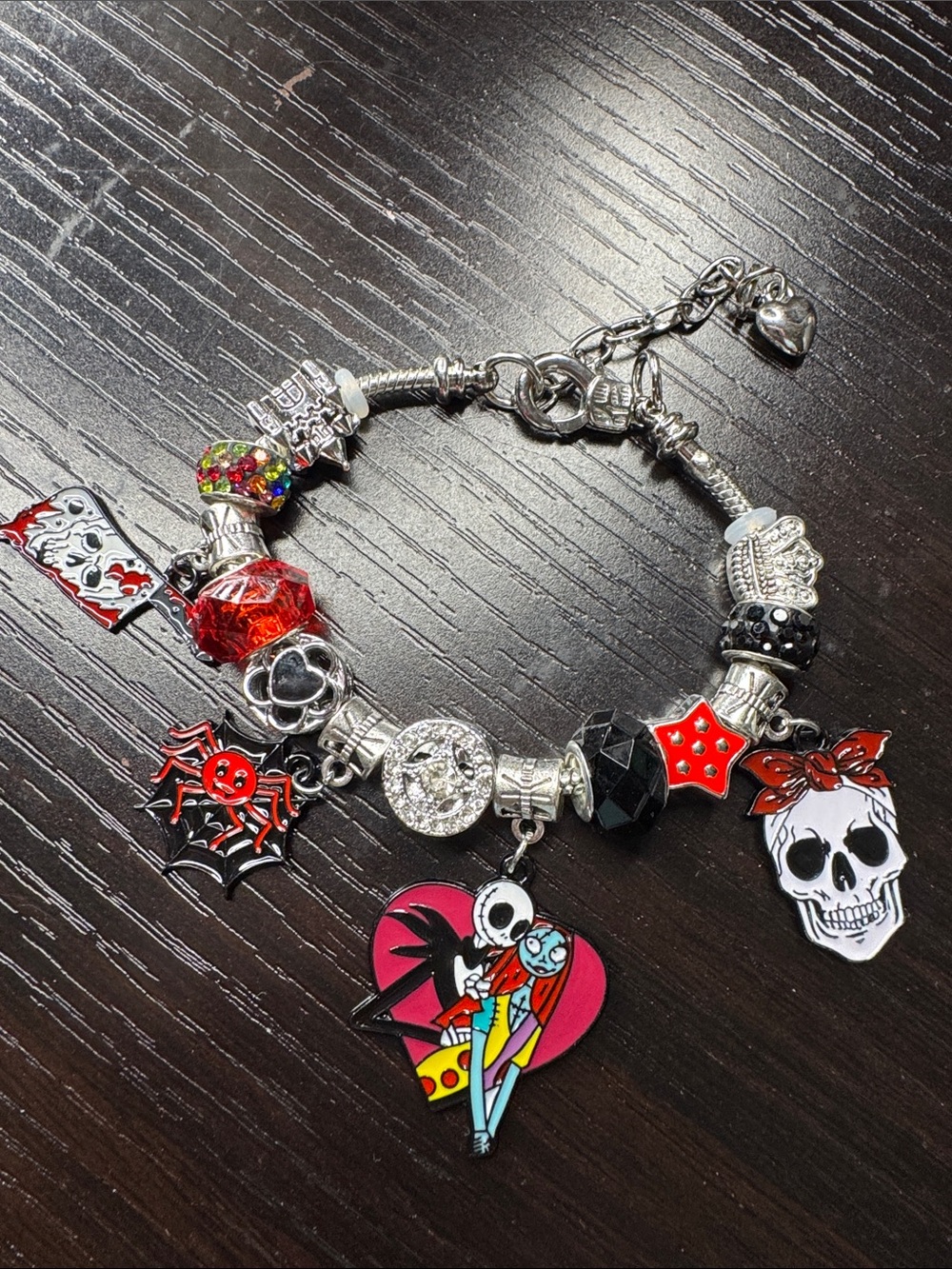 Themed Red & Black Charm Bracelet - Women Jewelry